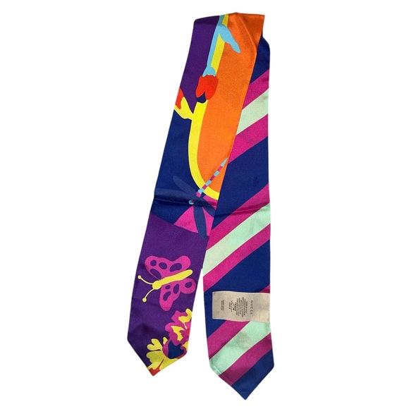 GUCCI **NEW** Colorful Silk Neck Bow Tie - Picture 3 of 5